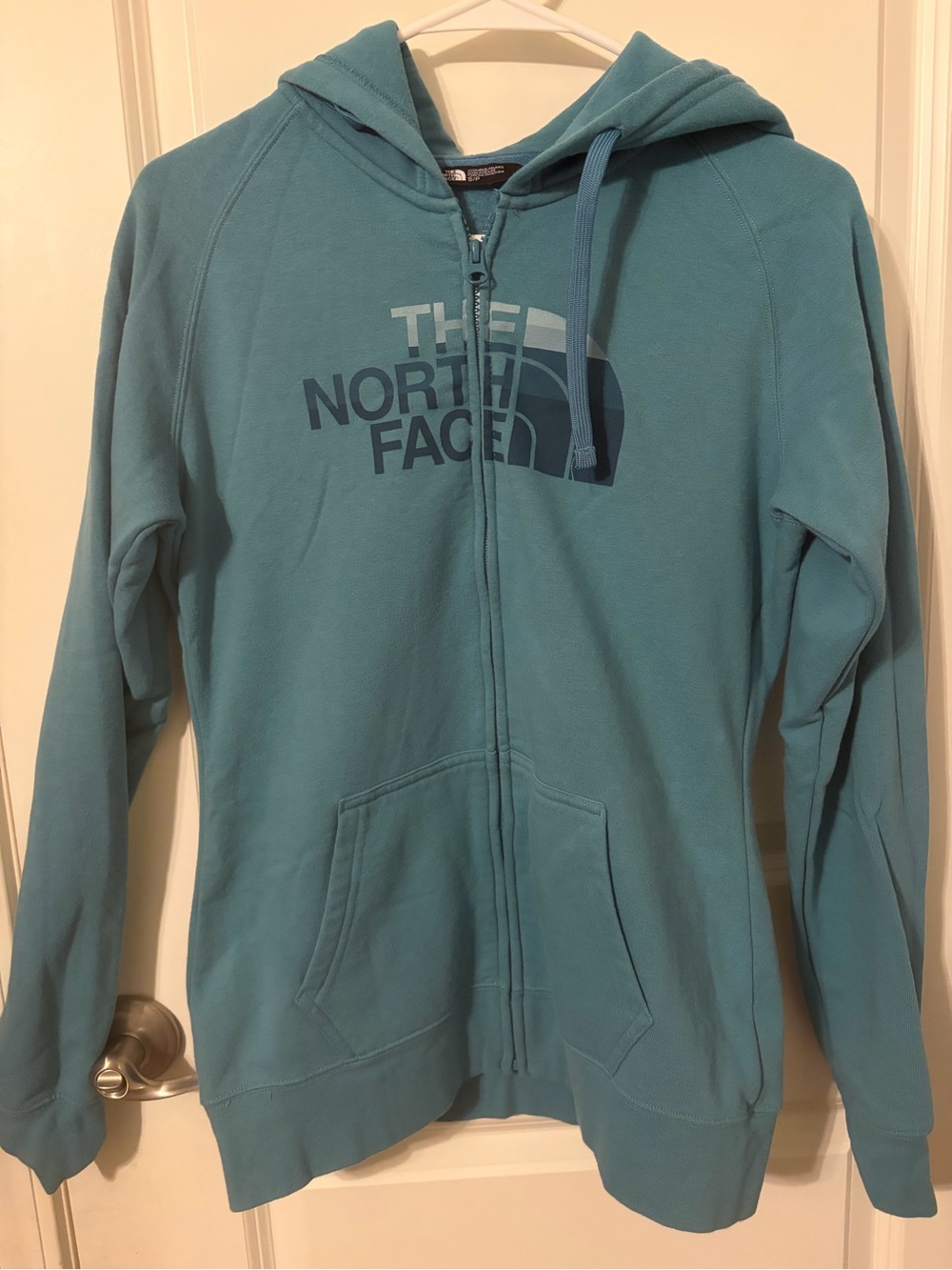 The North Face Teal Hooded Zip Sweatshirt
